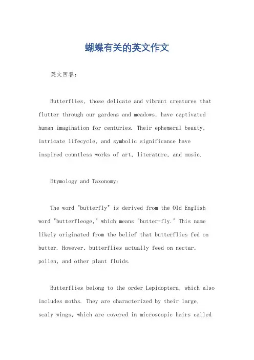 蝴蝶有关的英文作文