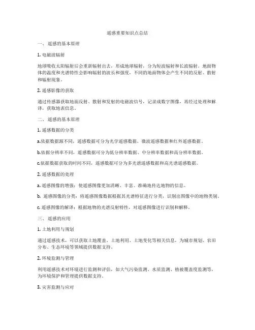 遥感重要知识点总结