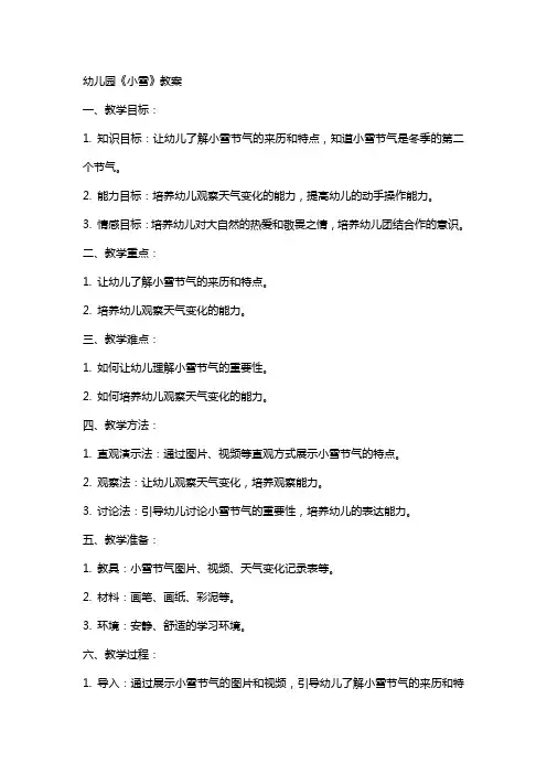 幼儿园《小雪》教案