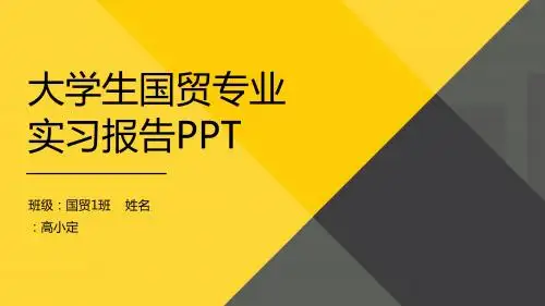 国贸专业  实习汇报