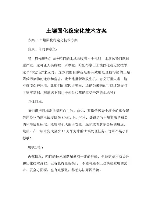 土壤固化稳定化技术方案