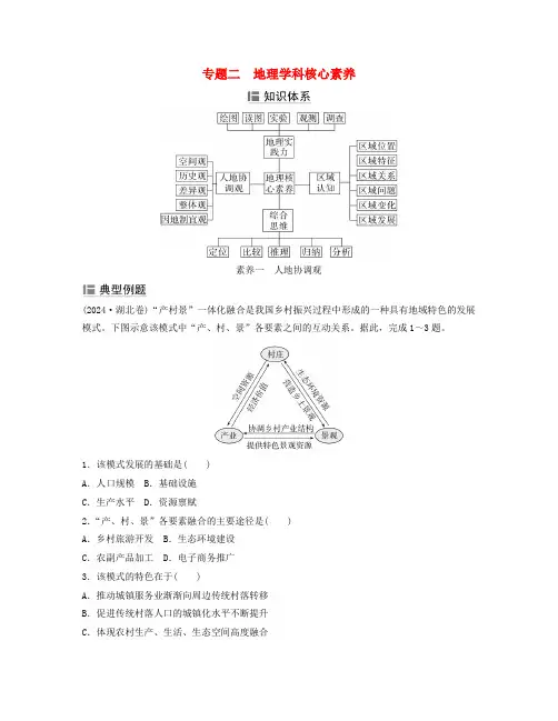 2025届高考地理二轮专题复习与测试第三部分专题二地理学科核心素养素养一人地协调观