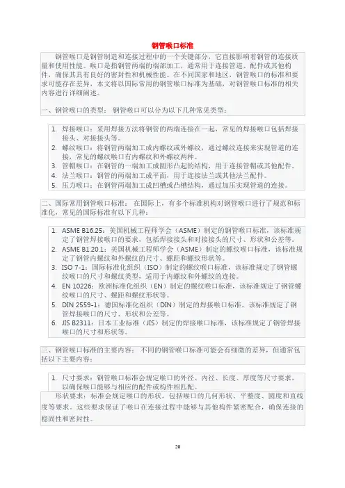 钢管喉口标准