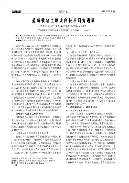 蓝莓栽培土壤改良技术研究进展