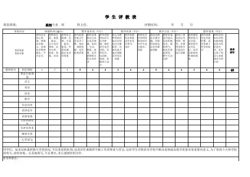 学生评教表