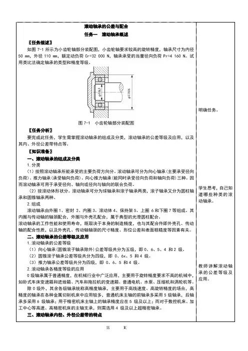 滚动轴承的公差与配合