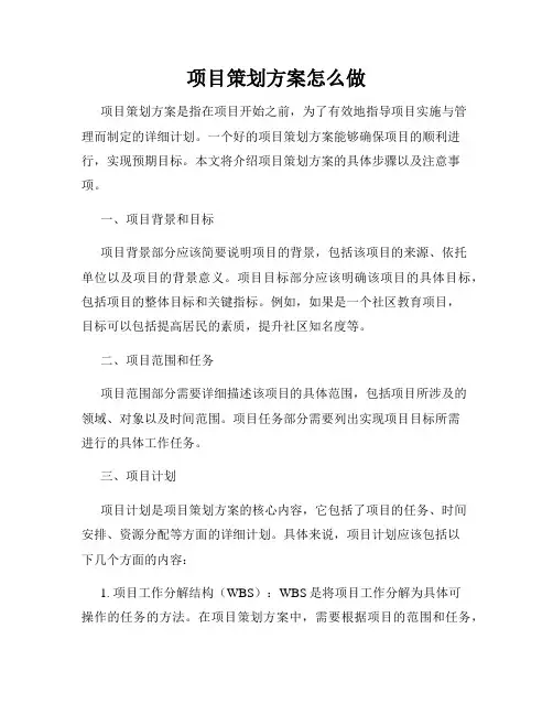 项目策划方案怎么做