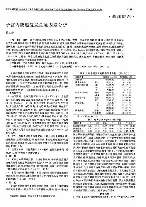 子宫内膜癌复发危险因素分析