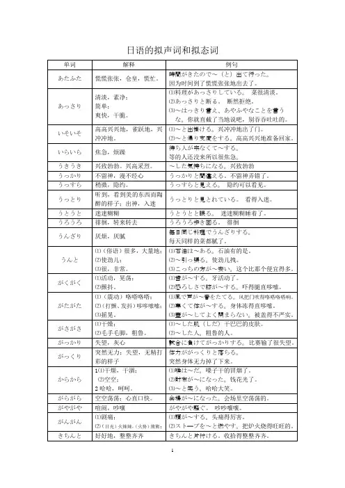 日语中的拟声词拟态语
