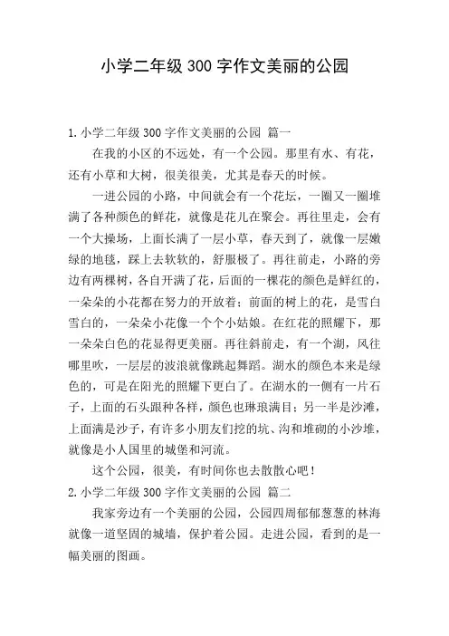 小学二年级300字作文美丽的公园