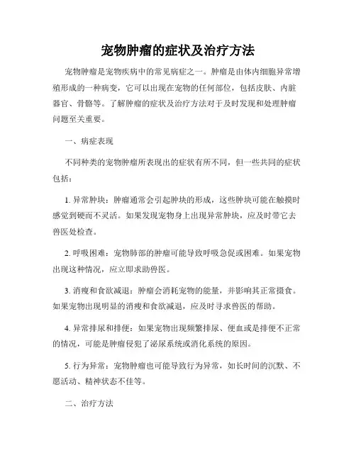 宠物肿瘤的症状及治疗方法
