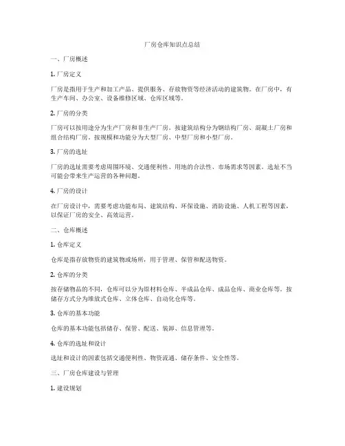 厂房仓库知识点总结