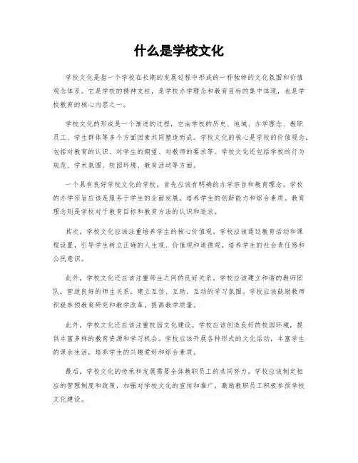 什么是学校文化