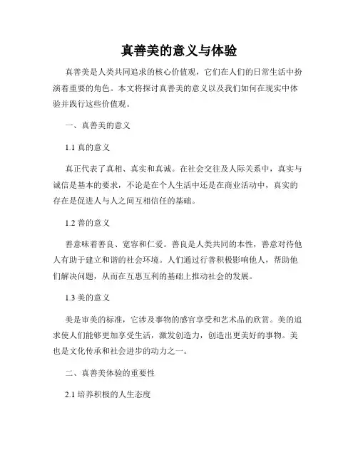 真善美的意义与体验