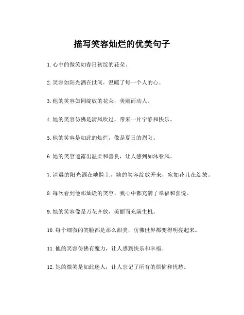 描写笑容灿烂的优美句子