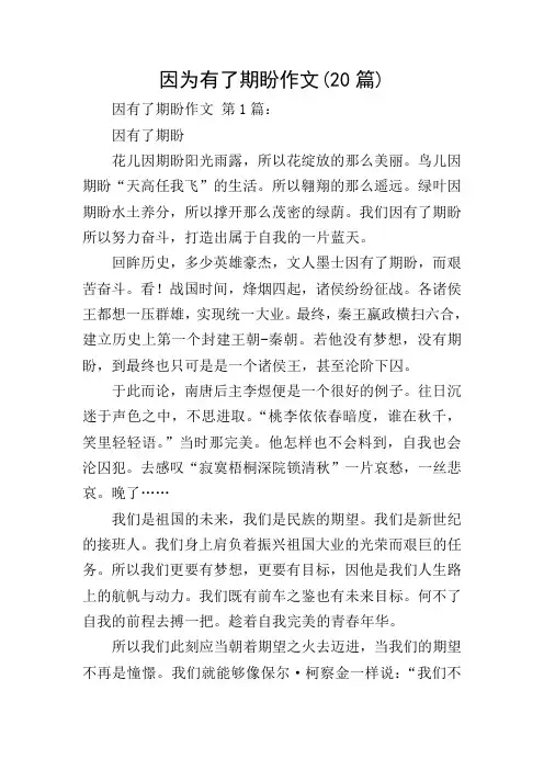 因为有了期盼作文(20篇)
