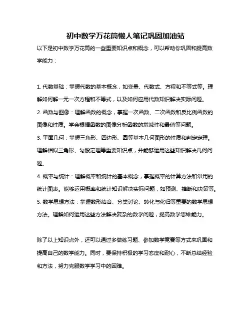 初中数学万花筒懒人笔记巩固加油站