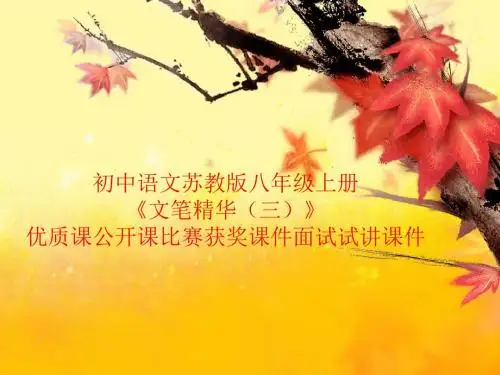 初中语文苏教版八年级上册《文笔精华(三)》优质课公开课比赛获奖课件面试试讲课件