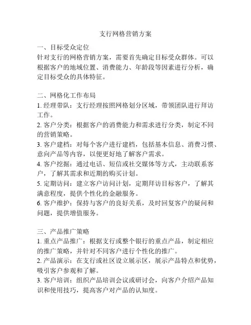 支行网格营销方案