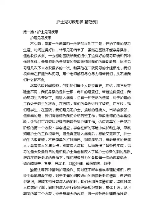 护士见习反思[5篇范例]