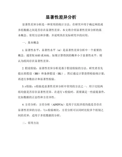 显著性差异分析