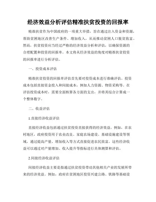 经济效益分析评估精准扶贫投资的回报率