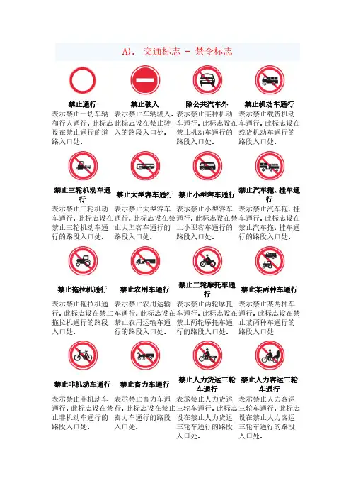 交通标志图片图解大全22页