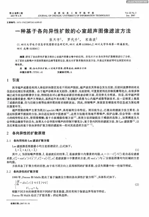 一种基于各向异性扩散的心室超声图像滤波方法
