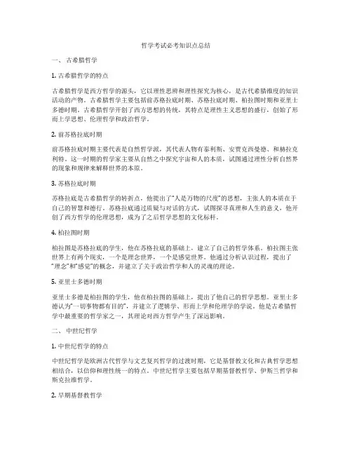 哲学考试必考知识点总结