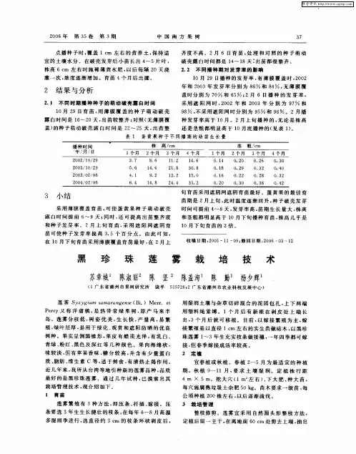 黑珍珠莲雾栽培技术