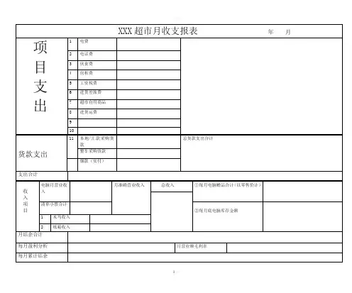 超市收支报表样板