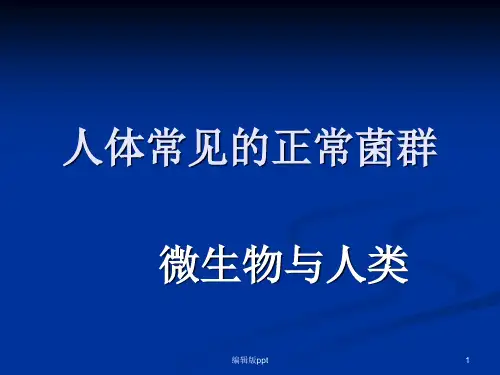 人体常见的正常菌群PPT课件