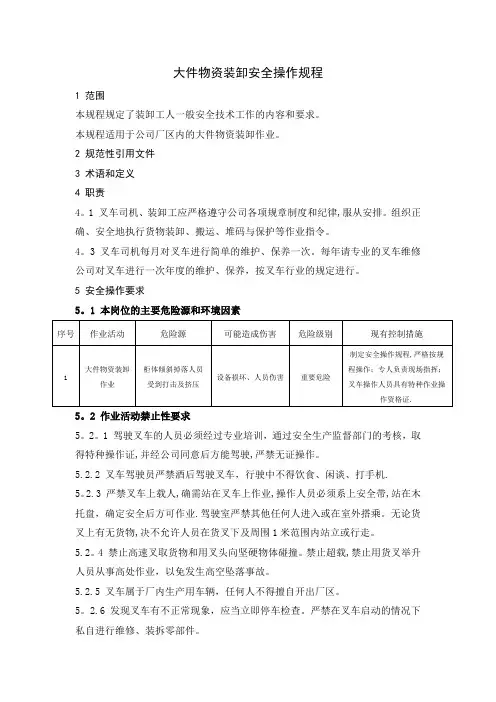 20-大件物资装卸安全操作规程