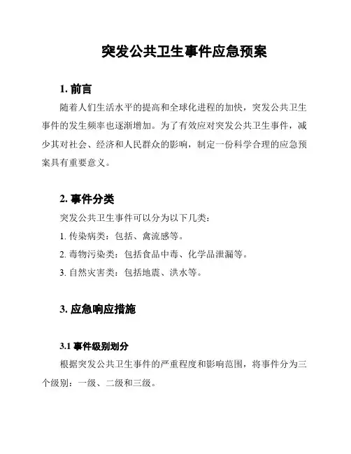 突发公共卫生事件应急预案