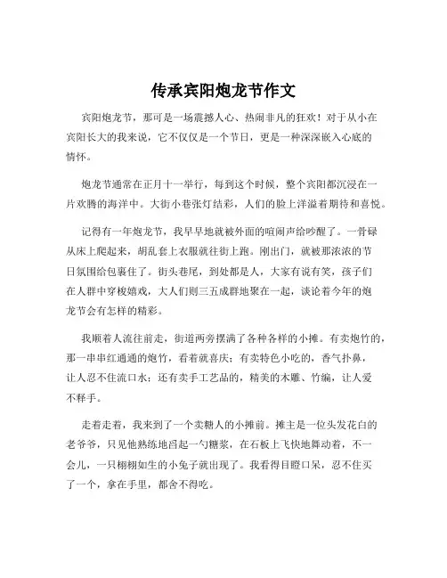 传承宾阳炮龙节作文