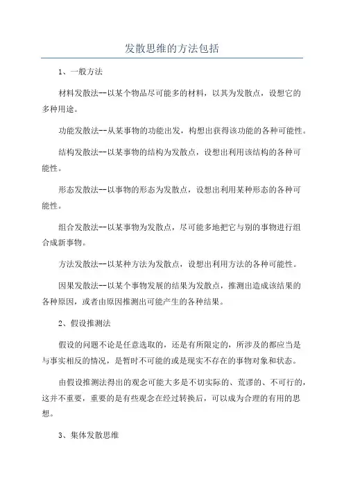 发散思维的方法包括