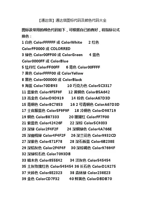 【通达信】通达信图标代码及颜色代码大全