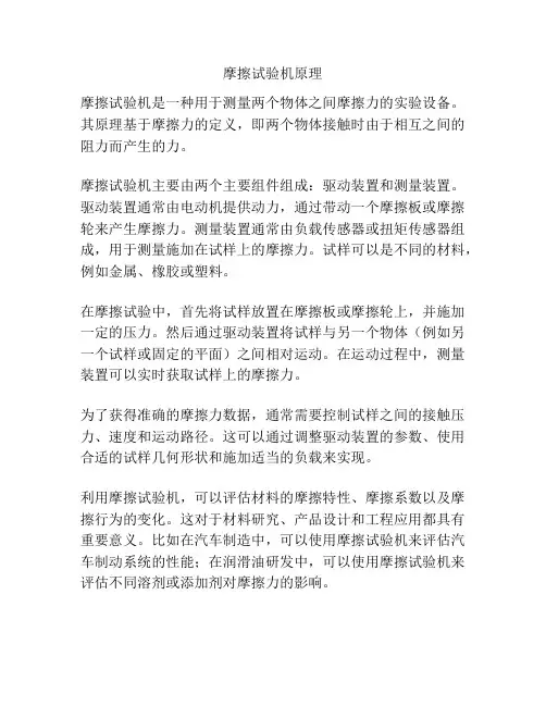 摩擦试验机原理