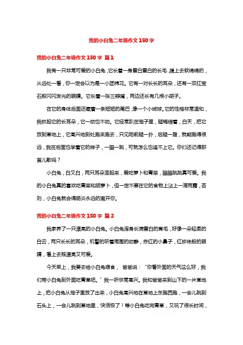 我的小白兔二年级作文150字