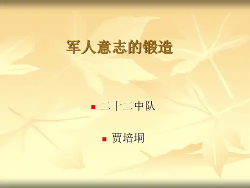 军人意志的锻造讲解