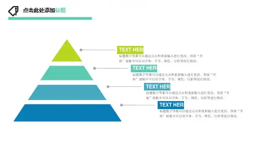 三角金字塔形PPT层级关系图素材