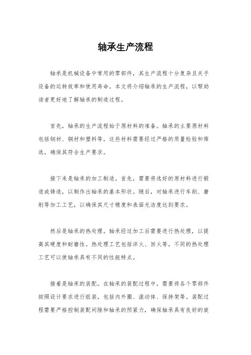 轴承生产流程