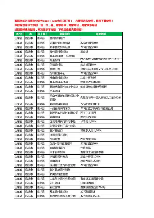 2020新版山东省临沂市临沭县饲料工商企业公司商家名录名单黄页联系电话号码地址大全53家