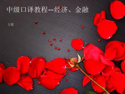上海中级口译考试讲义9经济金融ppt课件