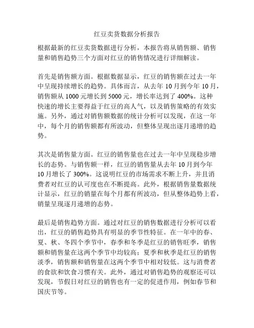 红豆卖货数据分析报告