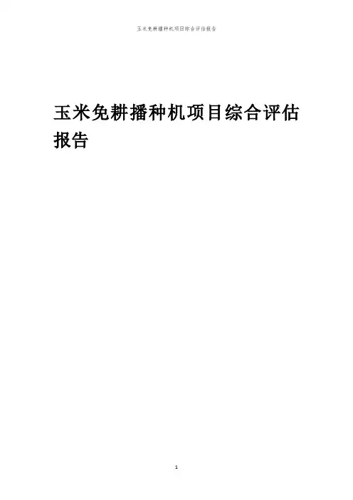 玉米免耕播种机项目综合评估报告