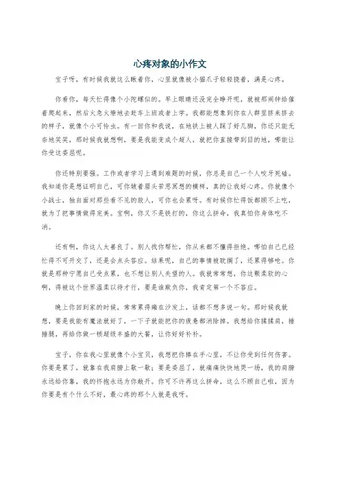 心疼对象的小作文