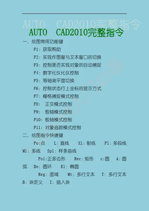 AUTO CAD2010命令完整版