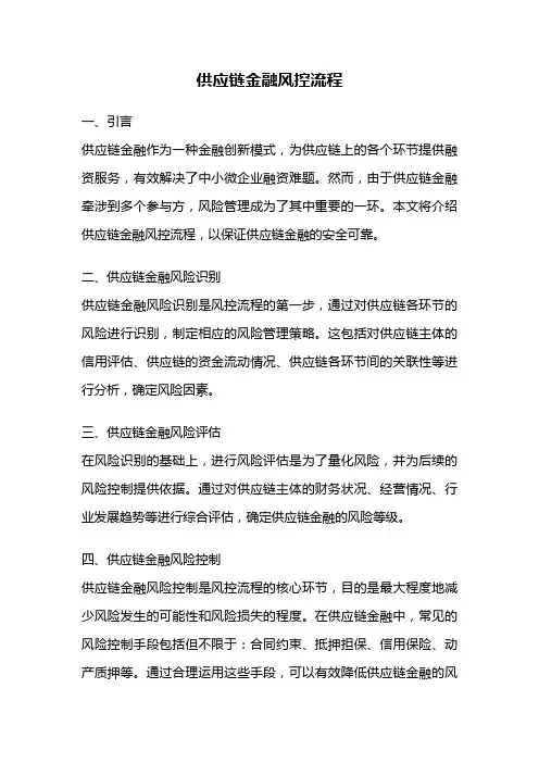 供应链金融风控流程