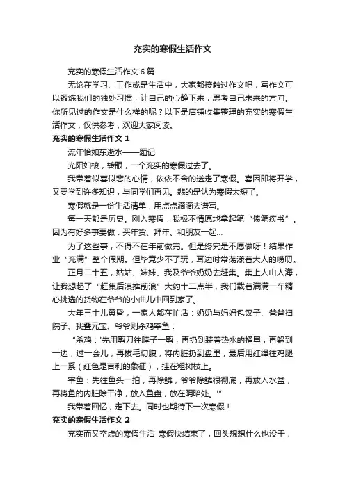 充实的寒假生活作文